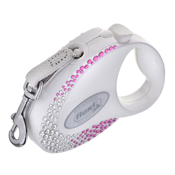 Correa para Perro Flexi Glam Composition with Swarovski crystals 3 m Blanco S