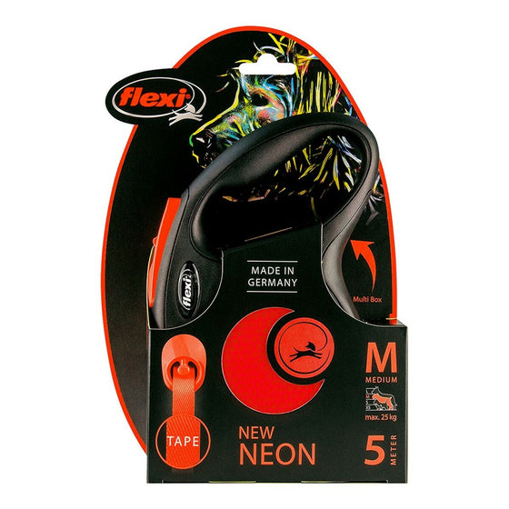 Correa para Perro Flexi NEW NEON 5 m Naranja Talla M