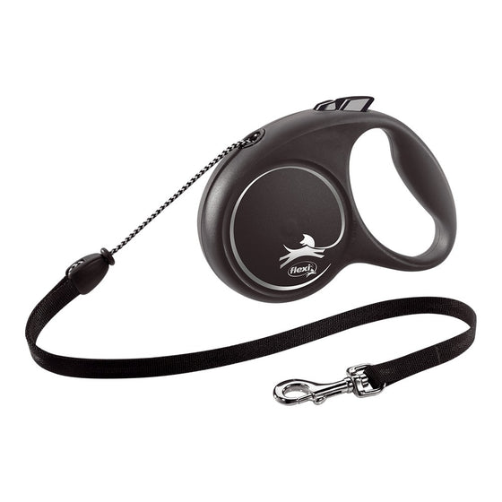 Correa para Perro Flexi BLACK DESIGN Plateado XS