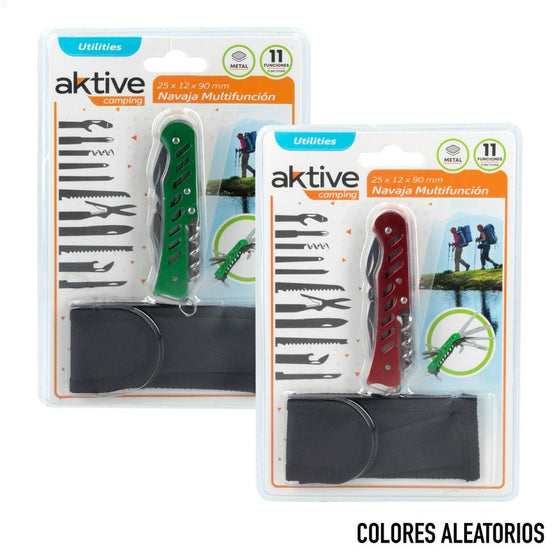 Navaja multiusos Aktive Verde Camping 2,5 x 9 x 1,2 cm (24 Unidades)