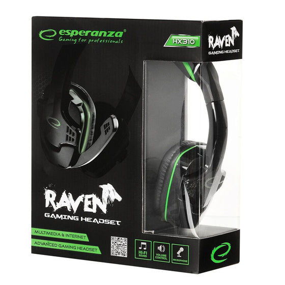 Auriculares con Micrófono Esperanza EGH310G Verde Negro