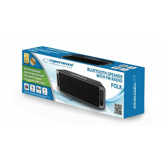 Altavoz Bluetooth Portátil Esperanza EP126KE Negro Gris 6 W