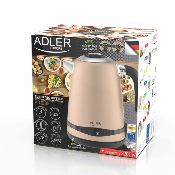 Hervidor Adler AD 1295 Beige Acero Inoxidable 2200 W 1850 W 1,7 L