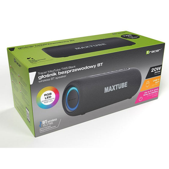 Altavoz Bluetooth Portátil Tracer MaxTube Negro 20 W