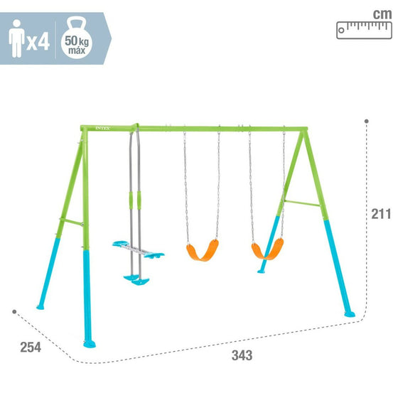 Columpio Intex 44121 Doble Balancín 343 x 211 x 254 cm