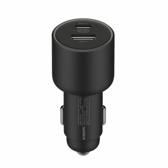 Cargador de Coche USB Universal + Cable USB C Xiaomi 67W Negro