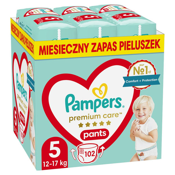 Pañales Desechables Pampers Premium 12-17 kg 5 (102 Unidades)