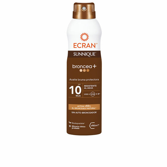 Aceite Bronceador Ecran Sunnique Broncea+ Spray 250 ml Spf 10