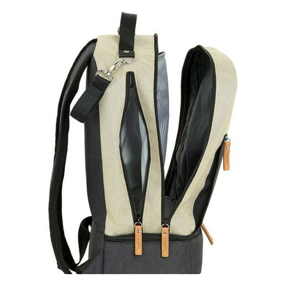 Bolsa de Deporte con Portazapatos Safta M883 Beige Gris oscuro 15 L