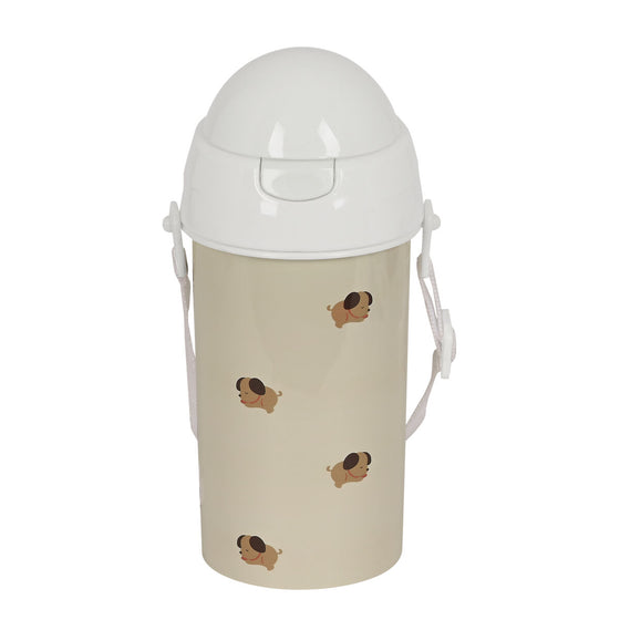 Botella con Tapa y Pajita Safta Puppy Beige PVC 500 ml