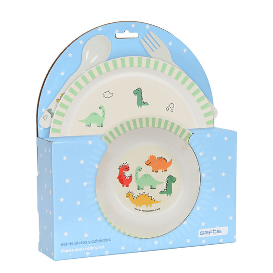 Set de Menaje Infantil Safta Dinos (4 Piezas)