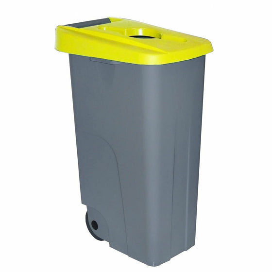 Cubo de Basura con Ruedas Denox 85 L Amarillo 58 x 41 x 76 cm