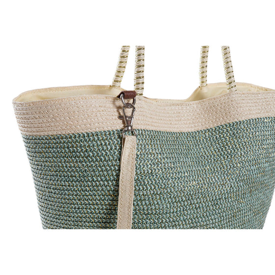 Bolsa de Playa DKD Home Decor 43 x 10 x 28 cm Beige Marrón Verde (2 Unidades)