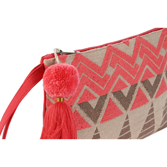 Neceser de Viaje Home ESPRIT Beige Fucsia 26 x 2 x 19 cm