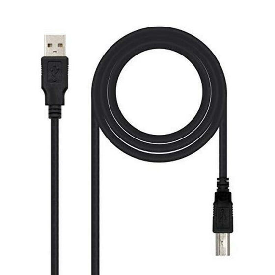 Cable USB A a USB B NANOCABLE 10.01.0104-BK 3 m Negro