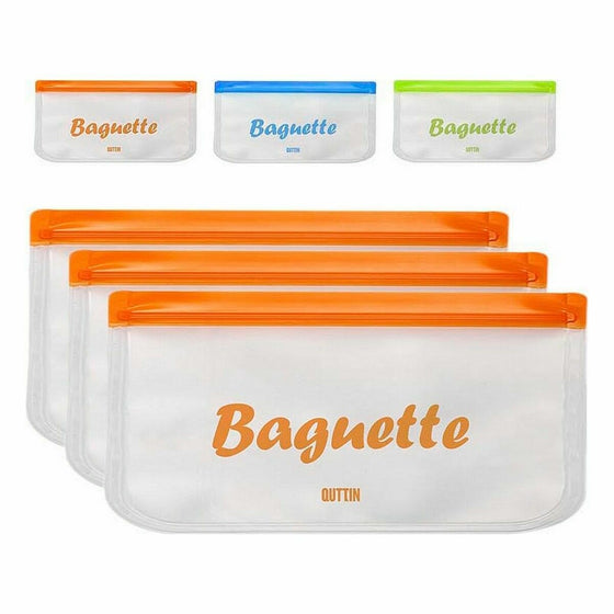 Bolsa Reutilizable para Alimentos Quttin 3 Piezas 30 x 15 cm (18 Unidades)