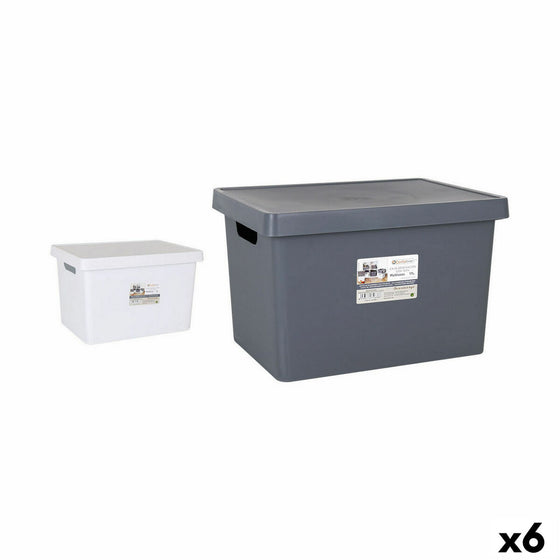 Caja de Almacenaje con Tapa Confortime 17 L Con Tapa Rectangular (6 Unidades)