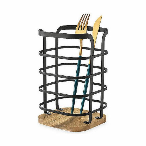 Bote para Utensilios de Cocina Confortime West Negro Metal 12 x 12 x 19 cm