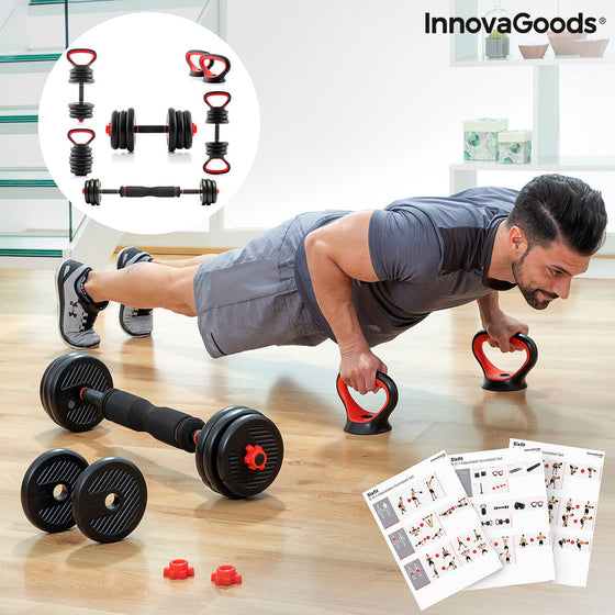 Set de Pesas Ajustables 6 en 1 con Guía de Ejercicios Sixfit InnovaGoods DUMBBELLS Hierro (Reacondicionado B)