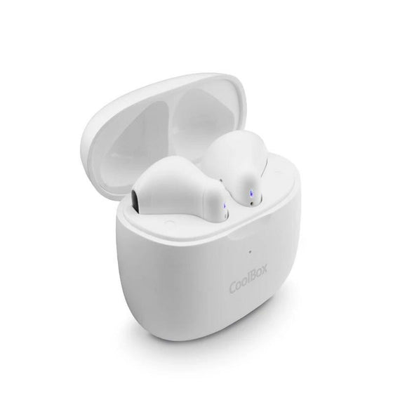 Auriculares con Micrófono CoolBox COO-AUB-TWS01 Blanco