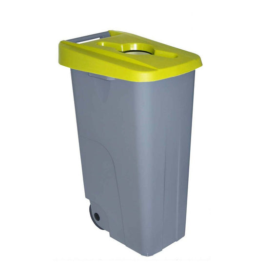 Cubo de Basura con Ruedas Denox Amarillo 110 L 58 x 41 x 89 cm