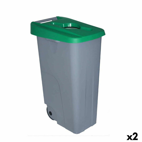 Cubo de Basura con Ruedas Denox 110 L Verde 58 x 41 x 89 cm