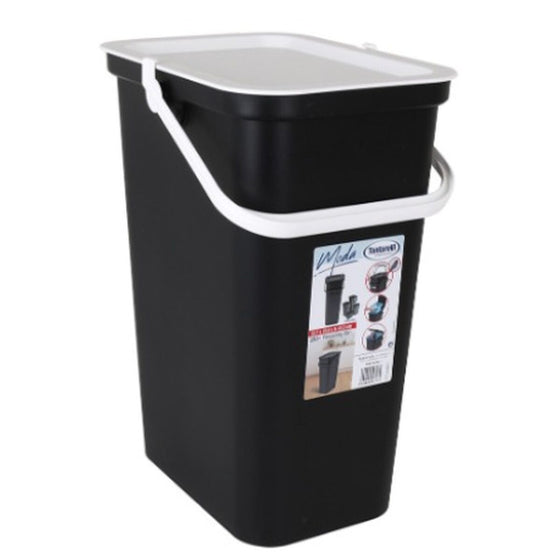 Cubo de Basura para Reciclaje Tontarelli Moda 24 L Blanco Negro (6 Unidades)