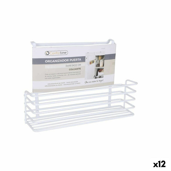 Cesta para Estante de Cocina Confortime Blanco 34 x 12 x 22 cm (12 Unidades)