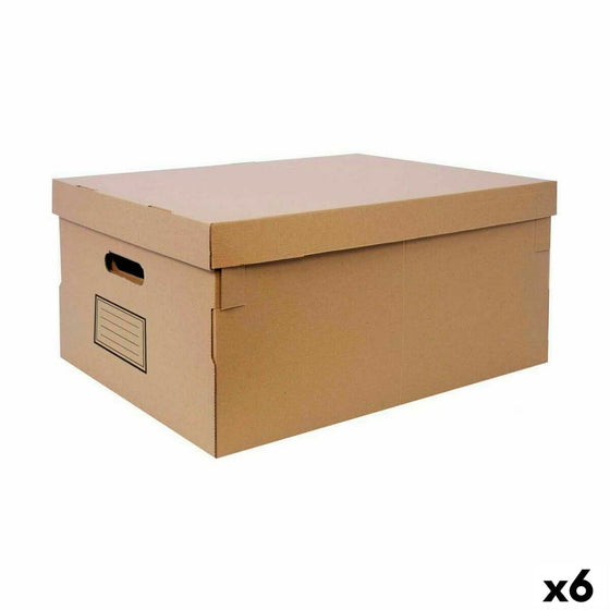 Caja de Almacenaje con Tapa Confortime Cartón 45 x 35 x 20 cm (6 Unidades)