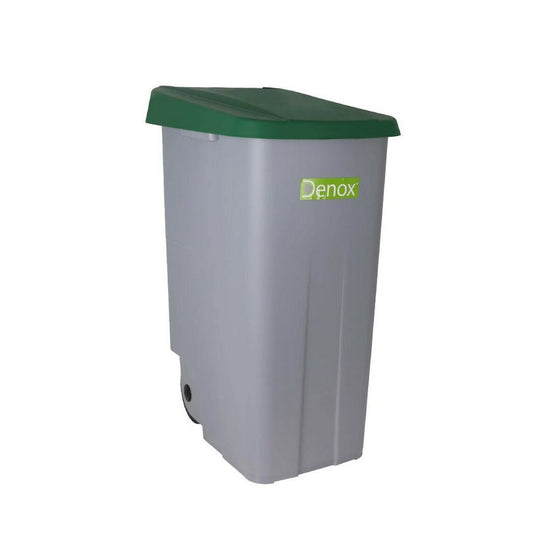 Cubo de Basura con Ruedas Denox 110 L Verde 58 x 41 x 89 cm (2 Unidades)