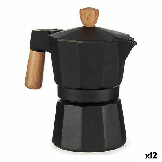 Cafetera Italiana Madera Aluminio 150 ml (12 Unidades)