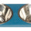 Comedero para Gato Doble Azul Metal 35 x 7,5 x 19 cm (12 Unidades)