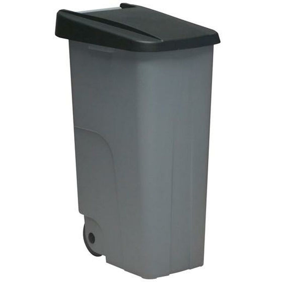 Cubo de Basura con Ruedas Denox Negro Gris 110 L