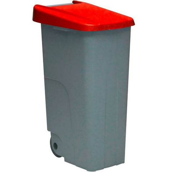 Cubo de Basura con Ruedas Denox Gris Rojo 110 L