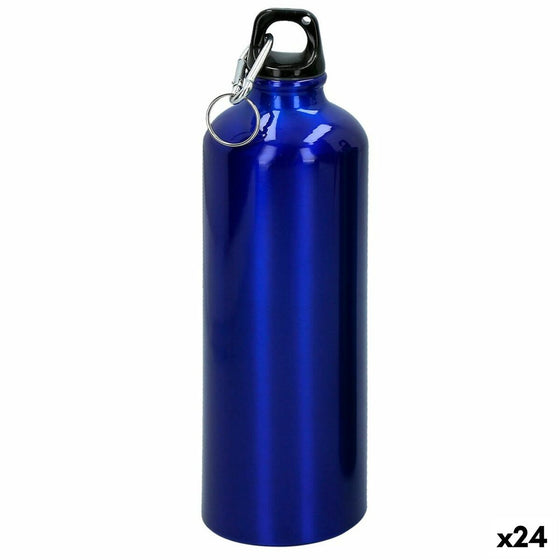 Botella de Agua Aktive 750 ml Mosquetón Aluminio 7 x 25 x 7 cm (24 Unidades)