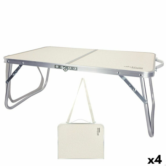 Mesa Plegable Aktive Crema 60 x 25 x 40 cm (4 Unidades)