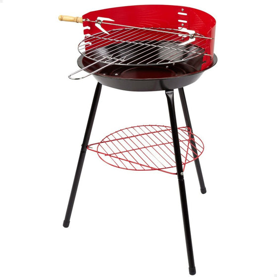 Barbacoa Portátil Aktive Madera Hierro Ø 38 cm 37 x 61 x 45 cm (6 Unidades) Rojo