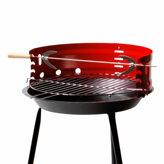 Barbacoa Portátil Aktive Madera Hierro 37,5 x 70 x 38,5 cm (4 Unidades) Rojo