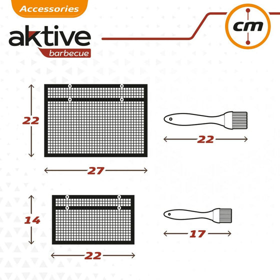 Barbacoa Portátil Aktive Silicona Plástico 27 x 24,5 x 0,4 cm