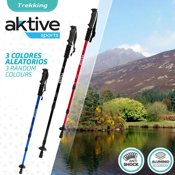 Bastón Trekking Aktive Aluminio 135 cm (10 Unidades)