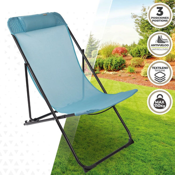 Hamaca plegable Aktive Azul 52 x 87 x 77 cm (4 Unidades)