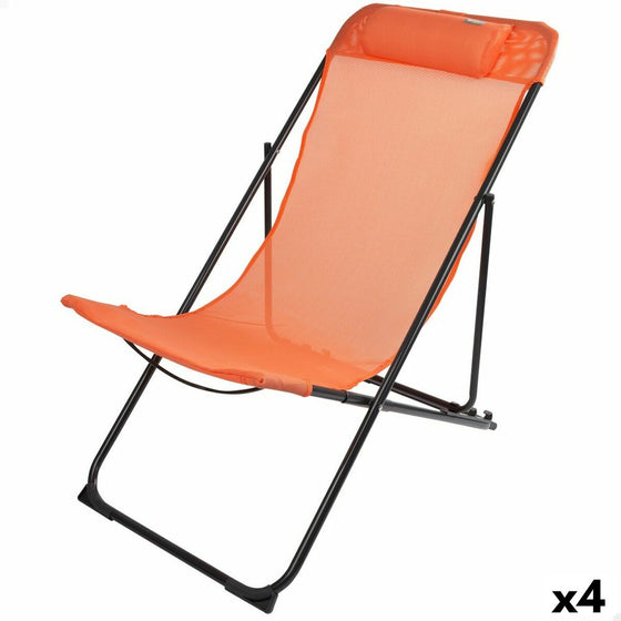 Hamaca plegable Aktive Naranja 52 x 87 x 77 cm (4 Unidades)