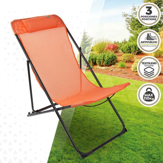 Hamaca plegable Aktive Naranja 52 x 87 x 77 cm (4 Unidades)