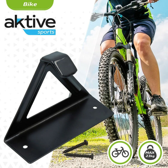 Soporte de pared para bicicleta Aktive Negro Metal 15,5 x 12 x 5,5 cm (24 Unidades)