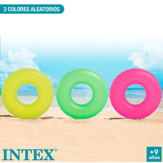 Flotador Hinchable Donut Intex Neon 91 x 91 cm (24 Unidades)