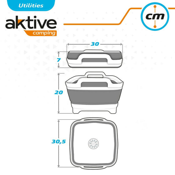 Fregadero Aktive Plegable 8,5 L Camping 30,5 x 20 x 30 cm 6 Unidades