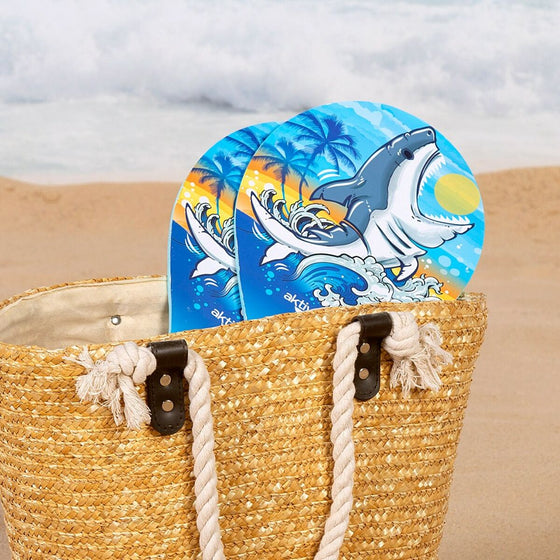 Palas de Playa con Pelota Aktive Tiburón 19,5 x 38 cm (24 Unidades)