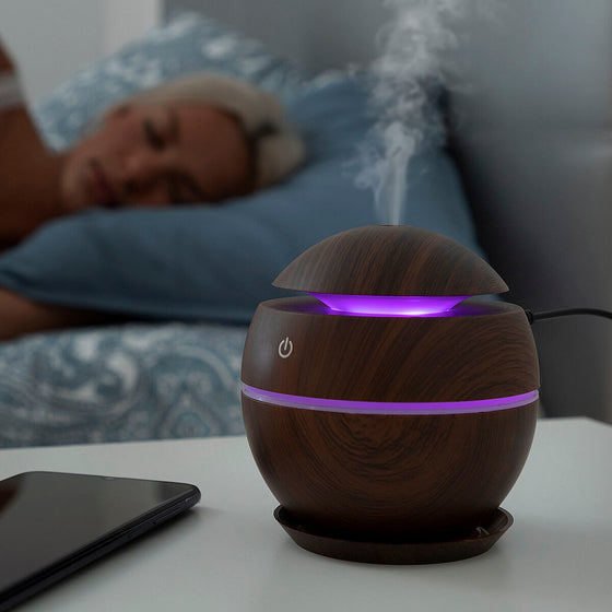 Mini Humidificador Difusor de Aromas Dark Walnut InnovaGoods