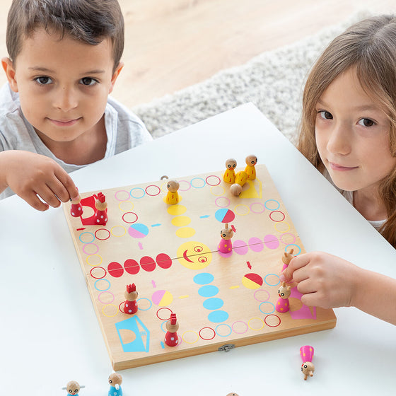 Juego de Mesa de Madera con Animales Pake InnovaGoods 18 Piezas