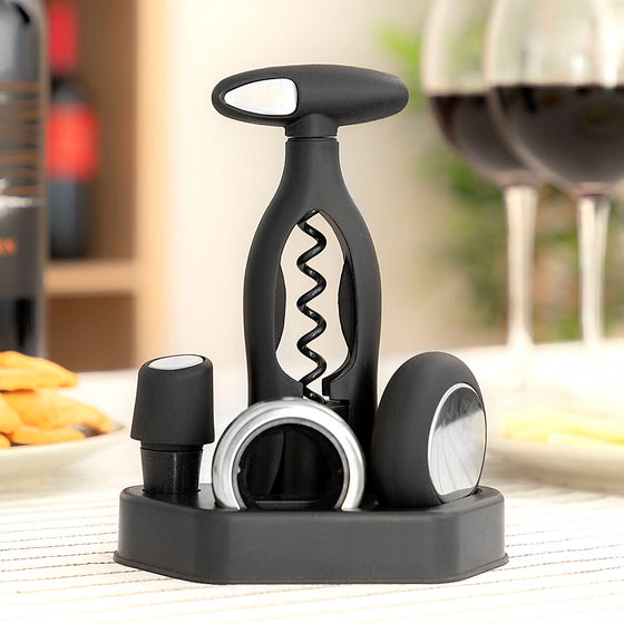 Set de Vino con Sacacorchos de Rosca y Accesorios Vinstand InnovaGoods 5 Piezas